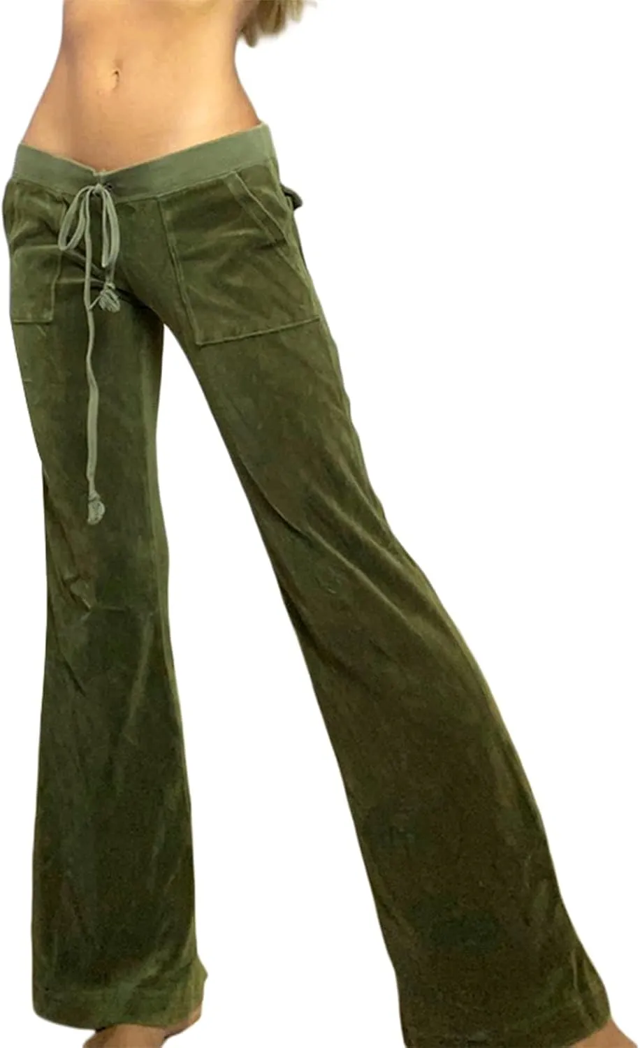 XFLnaraz Women Velvet Baggy Jogger Sweatpants High Waist Wide Leg Elastic Waist Lounge Athletic Long Trousers Streetwear