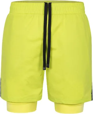 Xiaojmake Mens 2 in 1 Athletic Active Shorts Sports Running Quick Dry Breathable Basketball Compression Shorts with Liner