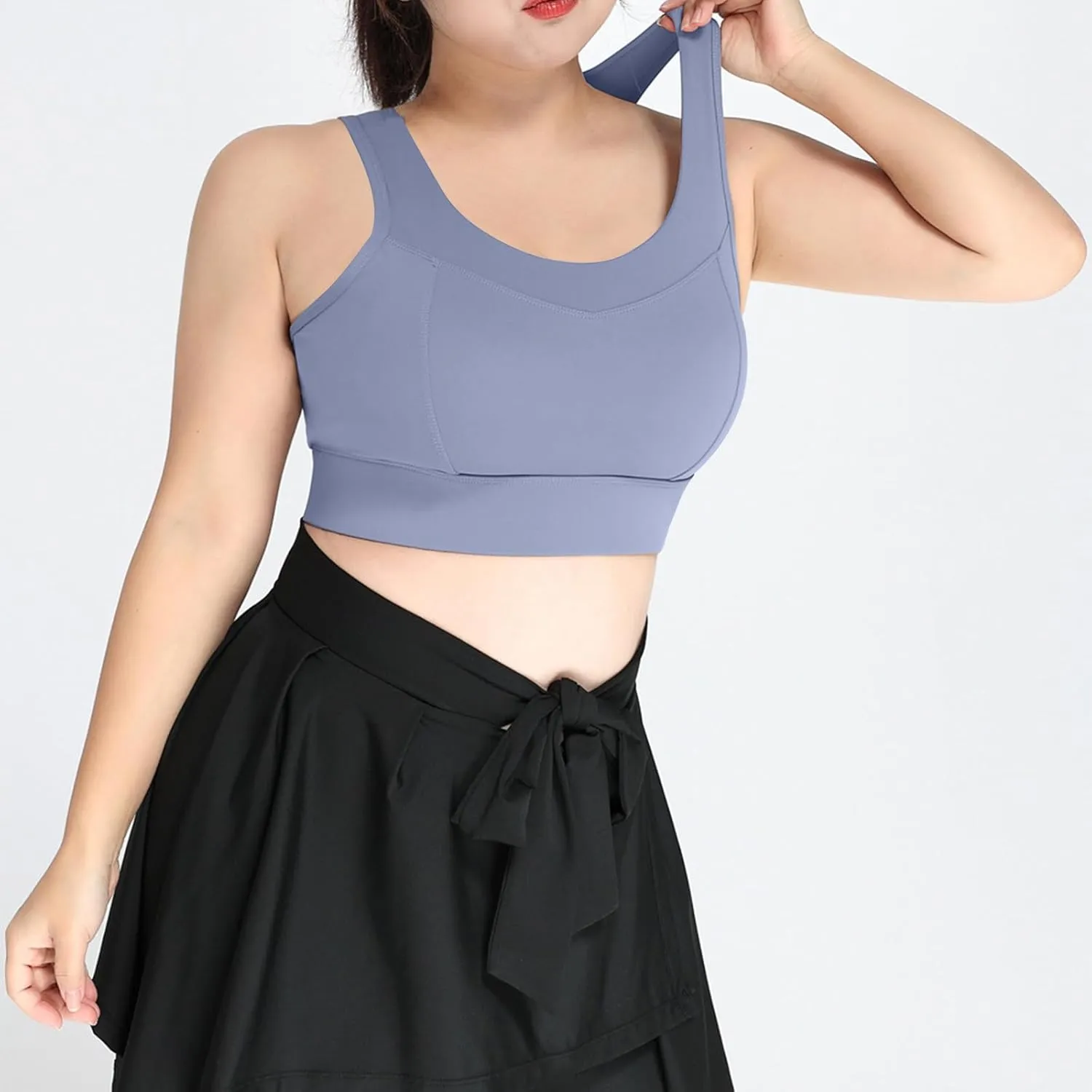 Xiaojmake Sports Bras for Women Quick-Dry Padded Wireless Workout Crop Tank Tops Yoga Fitness Running Gym Camisole Plus Size