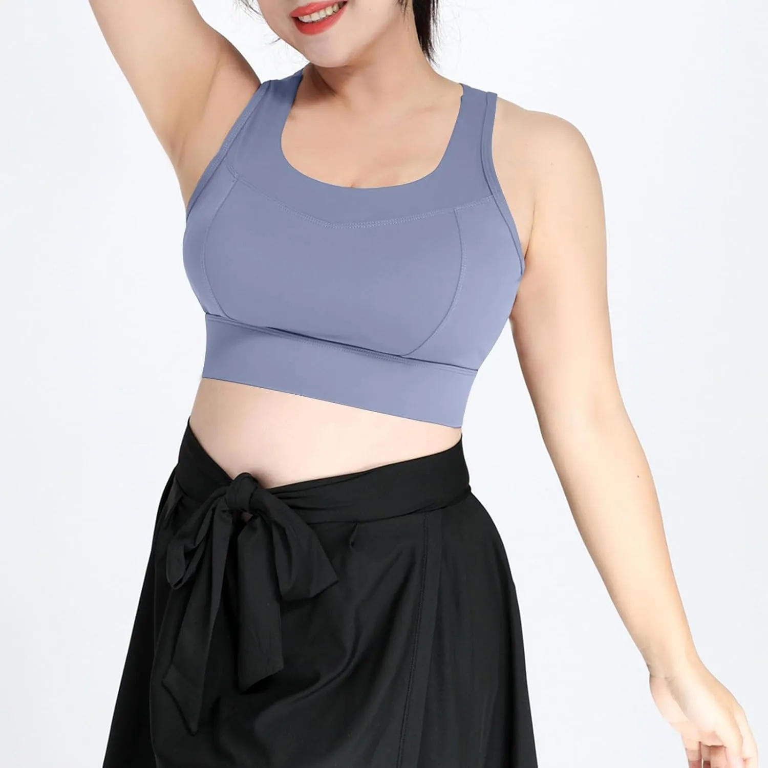 Xiaojmake Sports Bras for Women Quick-Dry Padded Wireless Workout Crop Tank Tops Yoga Fitness Running Gym Camisole Plus Size