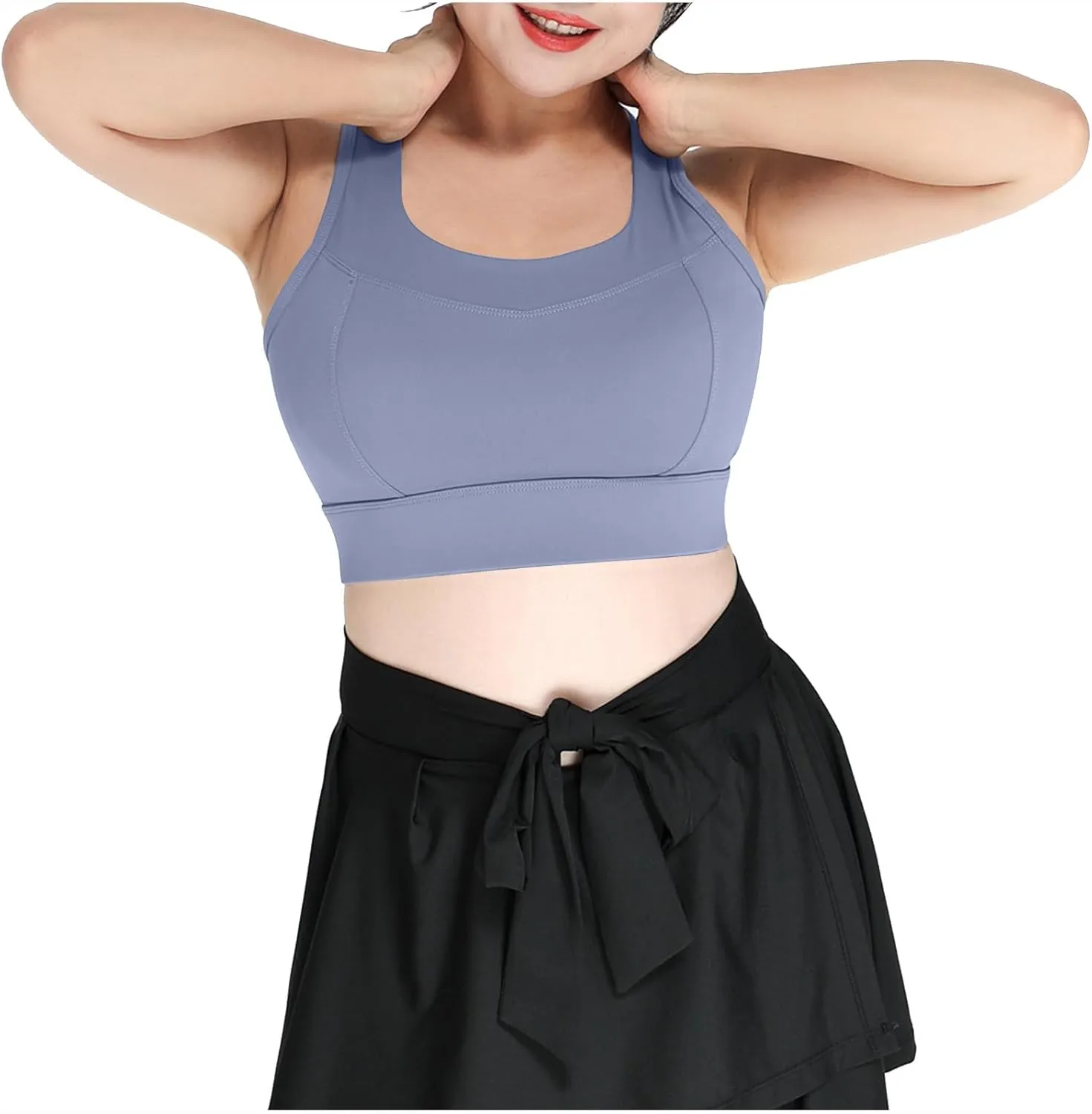 Xiaojmake Sports Bras for Women Quick-Dry Padded Wireless Workout Crop Tank Tops Yoga Fitness Running Gym Camisole Plus Size