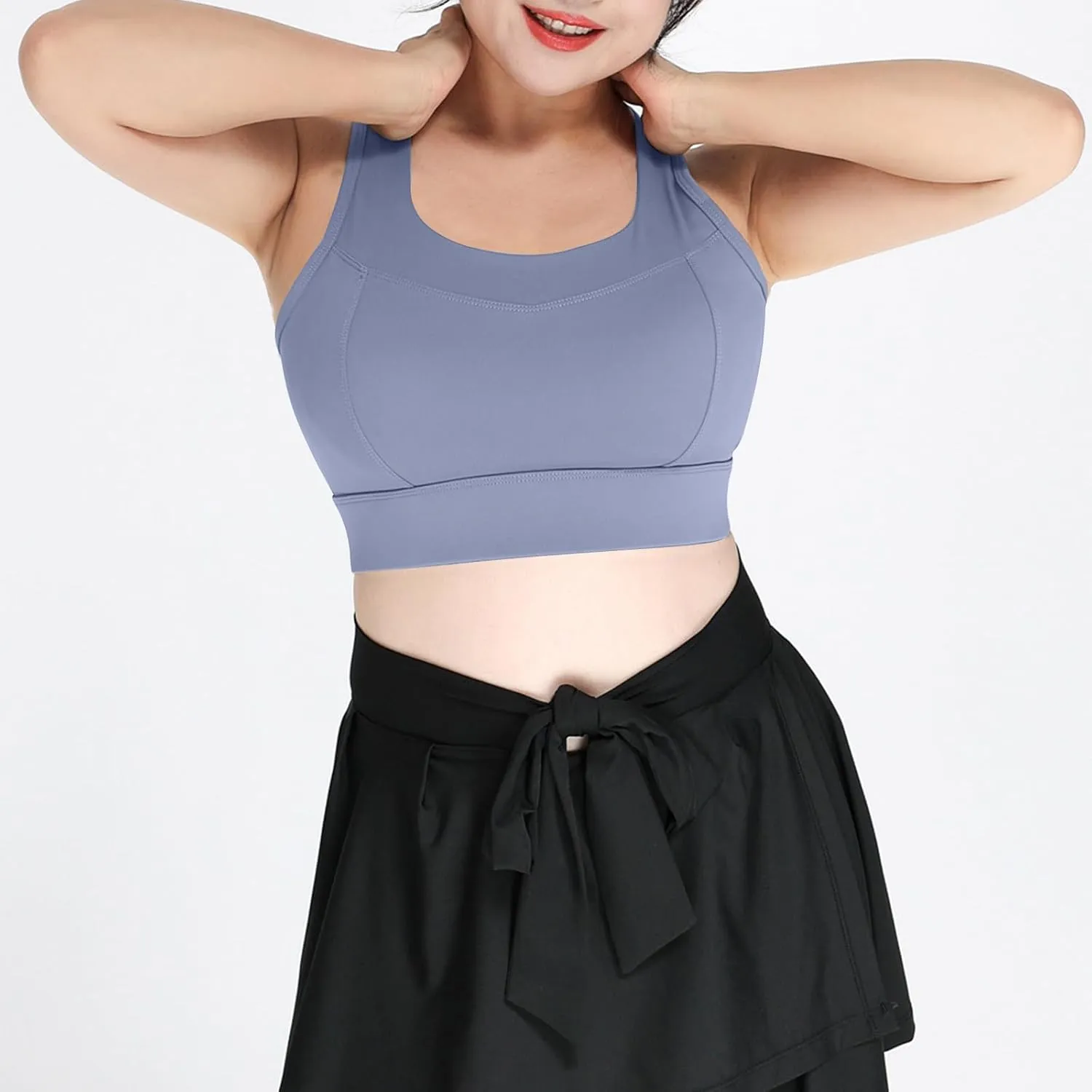 Xiaojmake Sports Bras for Women Quick-Dry Padded Wireless Workout Crop Tank Tops Yoga Fitness Running Gym Camisole Plus Size