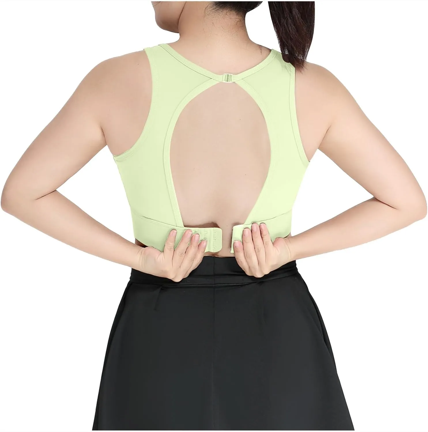 Xiaojmake Sports Bras for Women Quick-Dry Padded Wireless Workout Crop Tank Tops Yoga Fitness Running Gym Camisole Plus Size