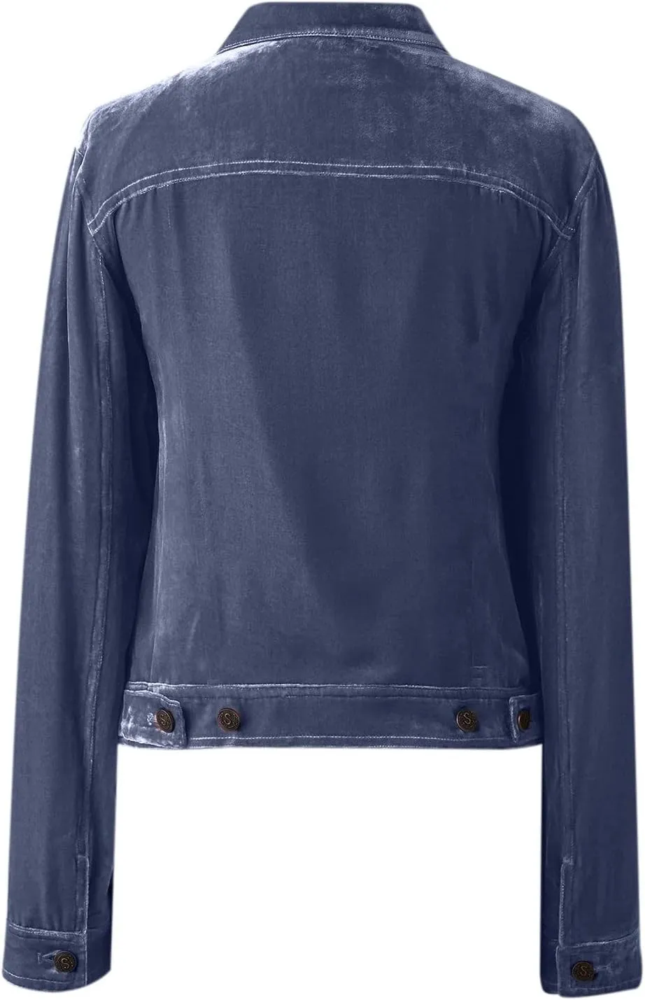 YUHGODO Velvet Denim Jacket Womens Vintage Trucker Jacket Button Down Cropped Cargo Office Shacket Tops Winter Casual Coats